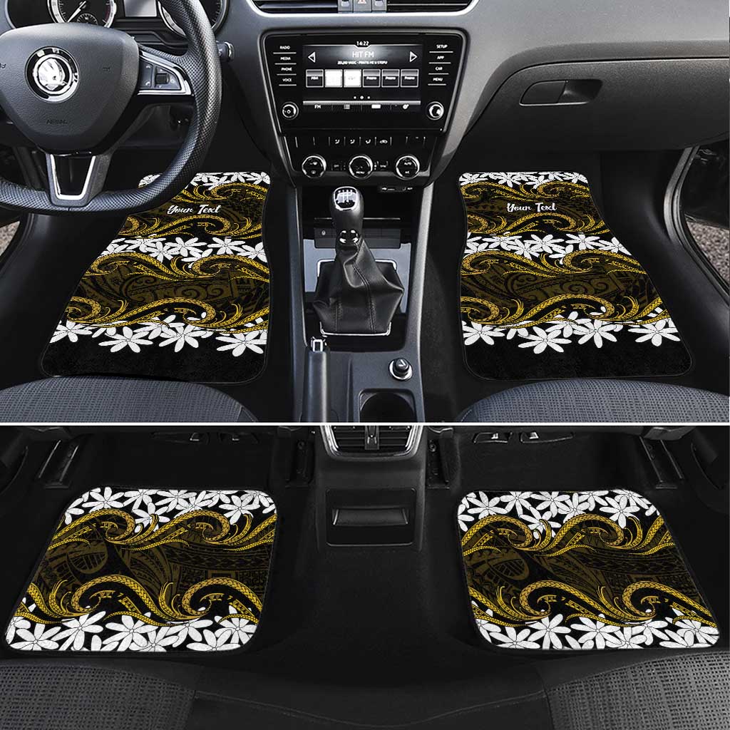 Personalised Cook Islands Manihiki Car Mats Tiare Maori Polynesian Waves Tattoo