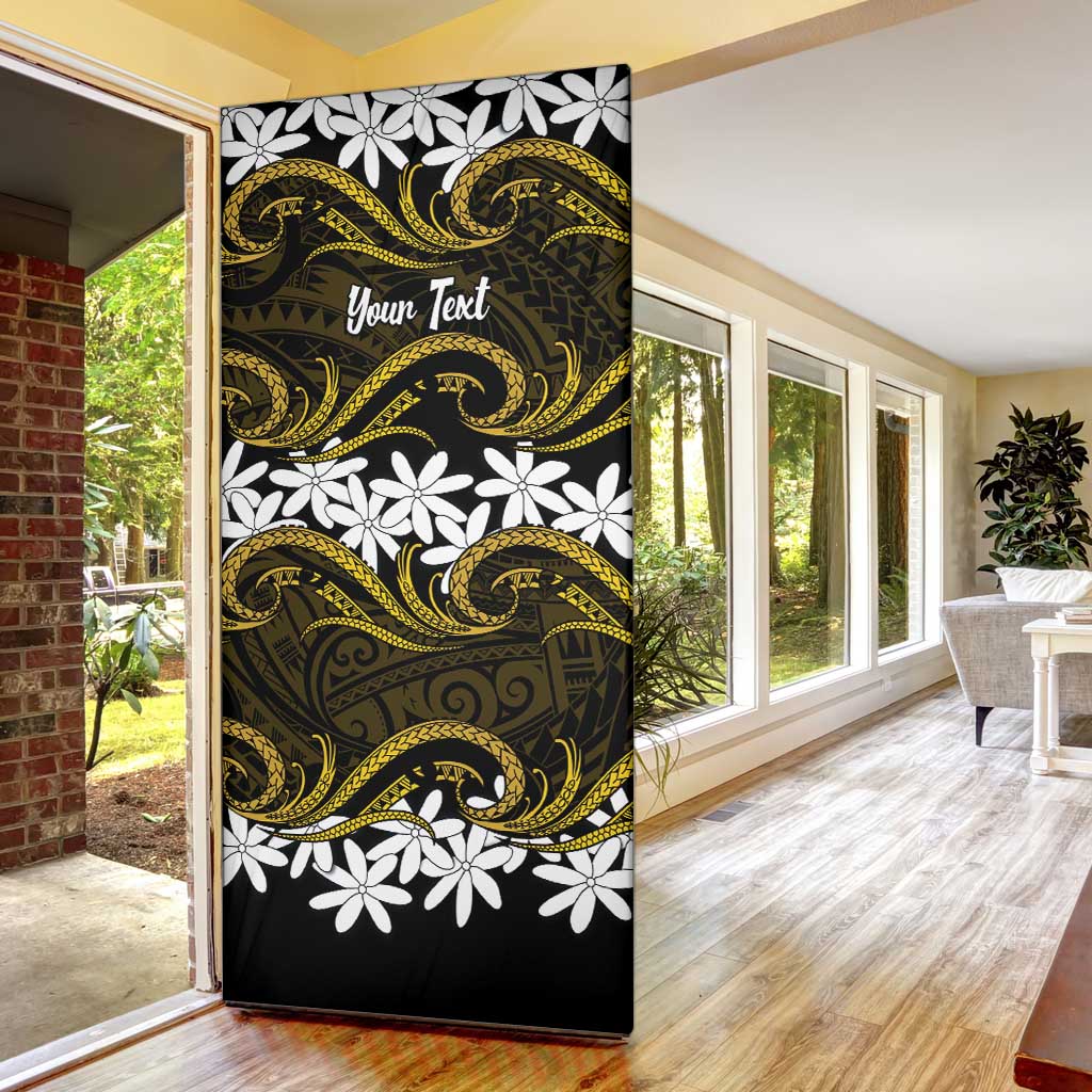 Personalised Cook Islands Manihiki Door Cover Tiare Maori Polynesian Waves Tattoo
