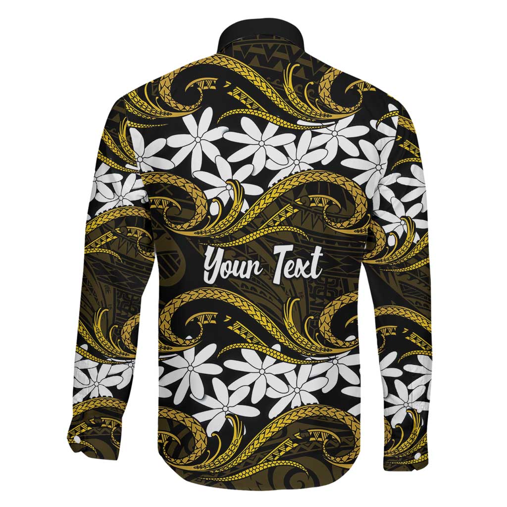 Personalised Cook Islands Manihiki Family Matching Tank Maxi Dress and Hawaiian Shirt Tiare Maori Polynesian Waves Tattoo LT14 - Polynesian Pride