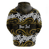 Personalised Cook Islands Manihiki Hoodie Tiare Maori Polynesian Waves Tattoo
