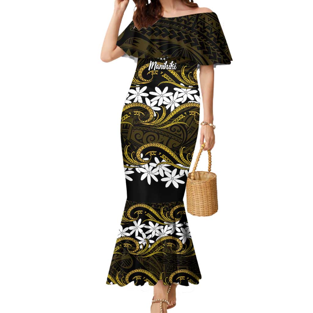 Personalised Cook Islands Manihiki Mermaid Dress Tiare Maori Polynesian Waves Tattoo