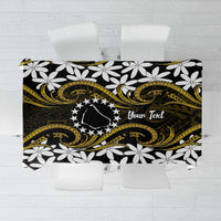 Personalised Cook Islands Manihiki Tablecloth Tiare Maori Polynesian Waves Tattoo