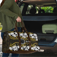 Personalised Cook Islands Manihiki Travel Bag Tiare Maori Polynesian Waves Tattoo