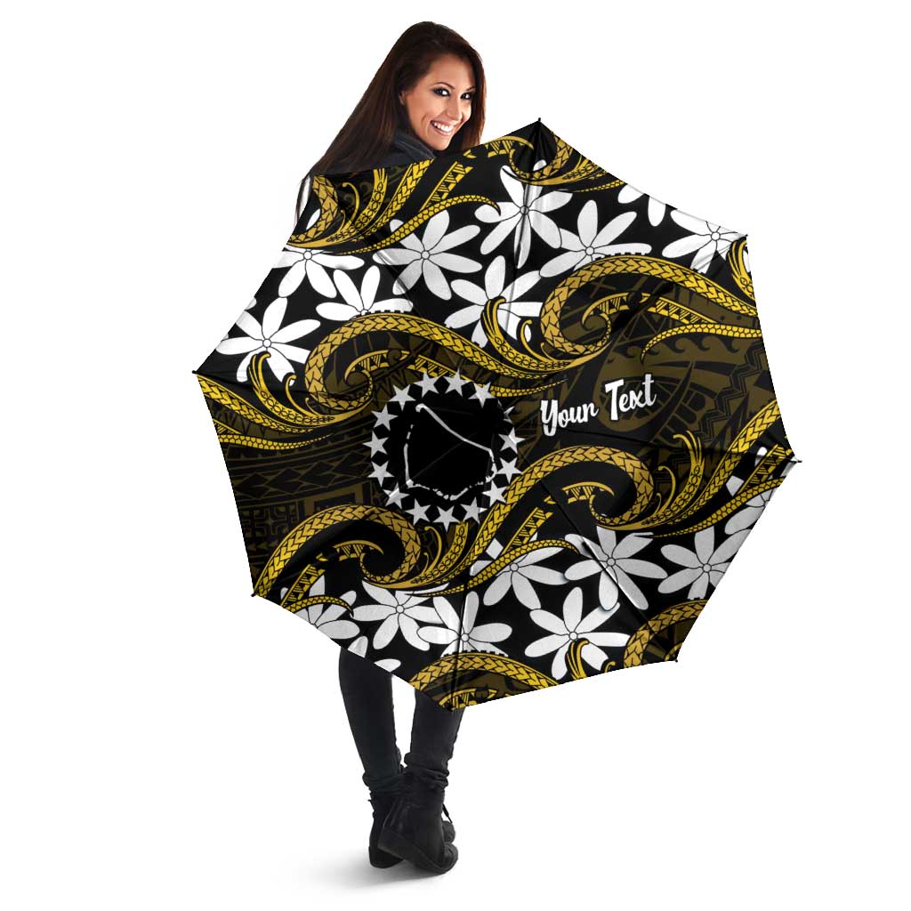 Personalised Cook Islands Manihiki Umbrella Tiare Maori Polynesian Waves Tattoo