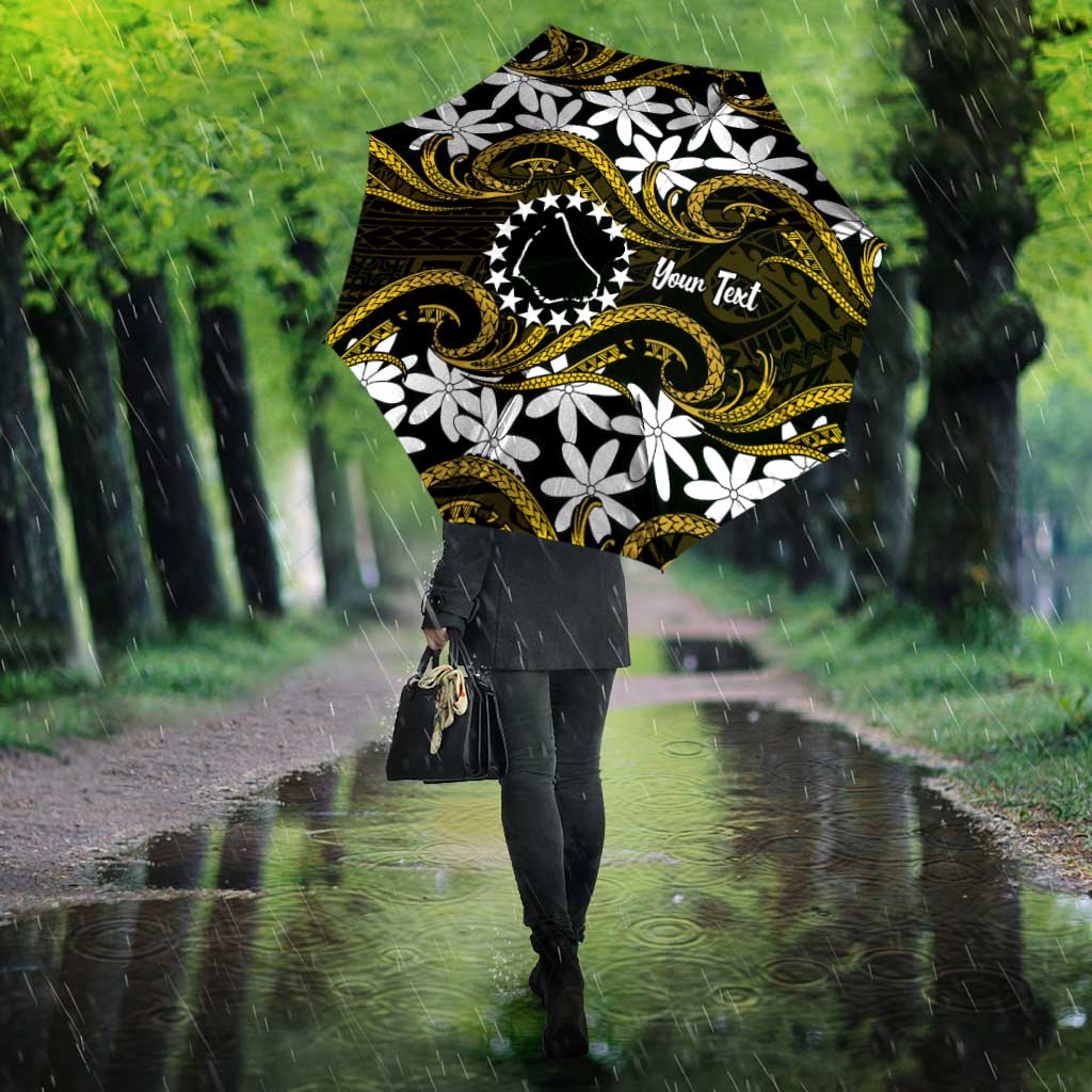 Personalised Cook Islands Manihiki Umbrella Tiare Maori Polynesian Waves Tattoo