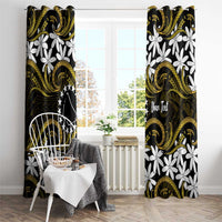 Personalised Cook Islands Manihiki Window Curtain Tiare Maori Polynesian Waves Tattoo