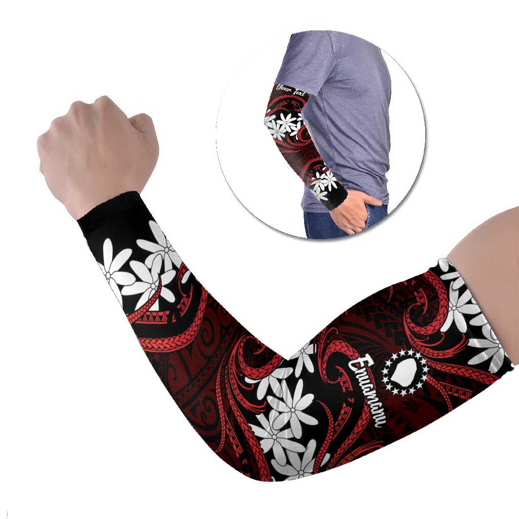 Personalised Cook Islands Atiu Enuamanu Arm Sleeves Tiare Maori Polynesian Waves Tattoo