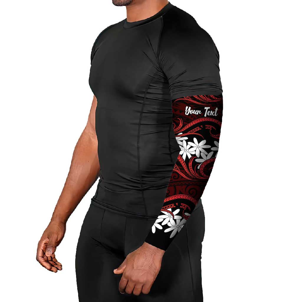 Personalised Cook Islands Atiu Enuamanu Arm Sleeves Tiare Maori Polynesian Waves Tattoo