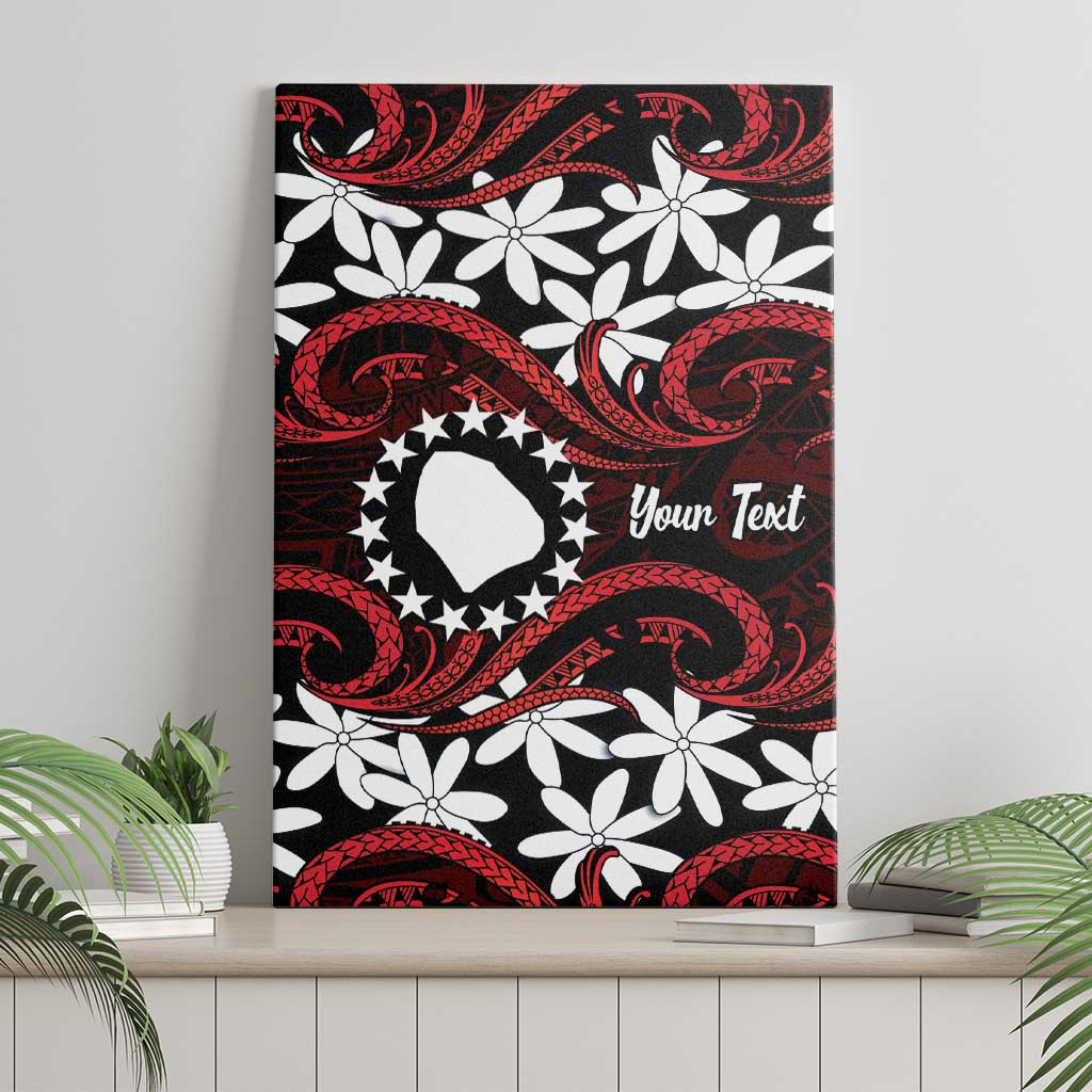 Personalised Cook Islands Atiu Enuamanu Canvas Wall Art Tiare Maori Polynesian Waves Tattoo