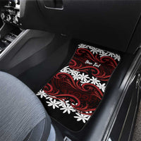 Personalised Cook Islands Atiu Enuamanu Car Mats Tiare Maori Polynesian Waves Tattoo