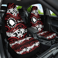 Personalised Cook Islands Atiu Enuamanu Car Seat Cover Tiare Maori Polynesian Waves Tattoo LT14 One Size Red - Polynesian Pride