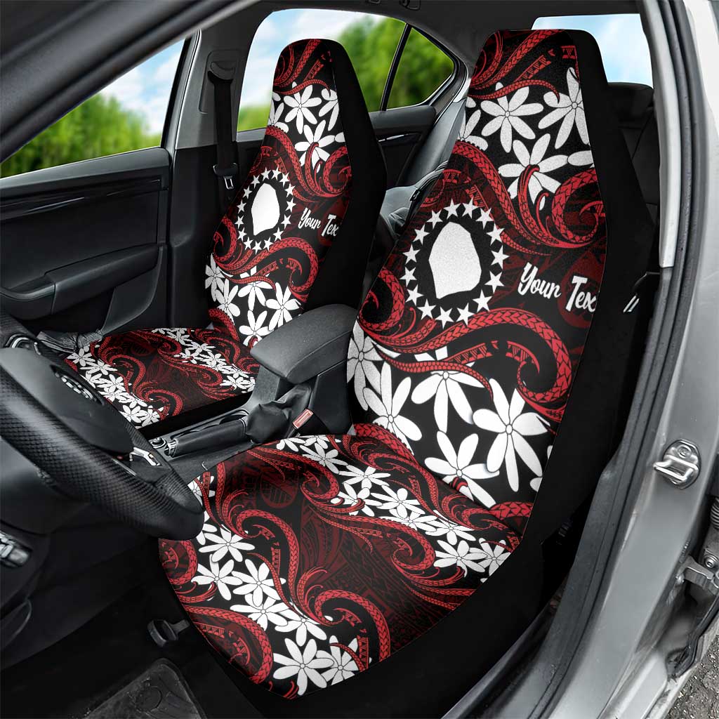 Personalised Cook Islands Atiu Enuamanu Car Seat Cover Tiare Maori Polynesian Waves Tattoo LT14 - Polynesian Pride