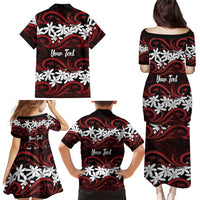 Personalised Cook Islands Atiu Enuamanu Family Matching Puletasi and Hawaiian Shirt Tiare Maori Polynesian Waves Tattoo LT14 - Polynesian Pride