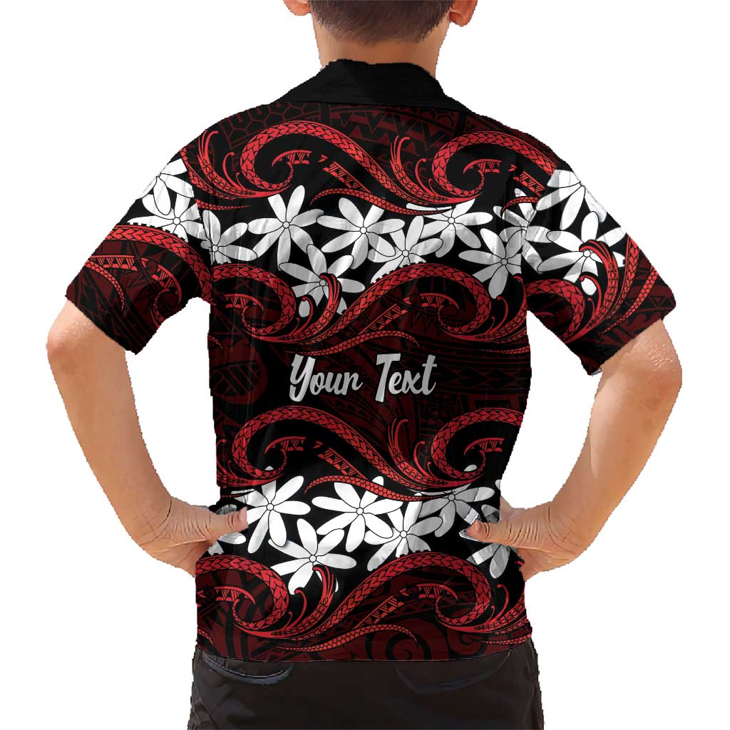 Personalised Cook Islands Atiu Enuamanu Hawaiian Shirt Tiare Maori Polynesian Waves Tattoo LT14 - Polynesian Pride