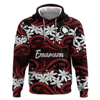 Personalised Cook Islands Atiu Enuamanu Hoodie Tiare Maori Polynesian Waves Tattoo LT14 Pullover Hoodie Red - Polynesian Pride