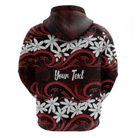 Personalised Cook Islands Atiu Enuamanu Hoodie Tiare Maori Polynesian Waves Tattoo LT14 - Polynesian Pride