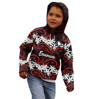 Personalised Cook Islands Atiu Enuamanu Kid Hoodie Tiare Maori Polynesian Waves Tattoo LT14 - Polynesian Pride