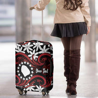 Personalised Cook Islands Atiu Enuamanu Luggage Cover Tiare Maori Polynesian Waves Tattoo LT14 - Polynesian Pride