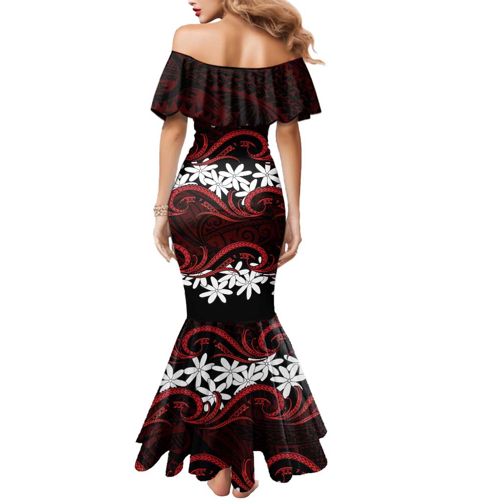 Personalised Cook Islands Atiu Enuamanu Mermaid Dress Tiare Maori Polynesian Waves Tattoo LT14 - Polynesian Pride