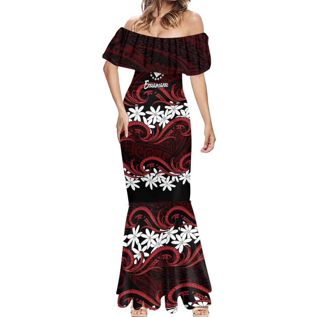 Personalised Cook Islands Atiu Enuamanu Mermaid Dress Tiare Maori Polynesian Waves Tattoo LT14 - Polynesian Pride