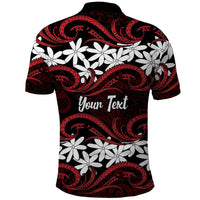 Personalised Cook Islands Atiu Enuamanu Polo Shirt Tiare Maori Polynesian Waves Tattoo LT14 - Polynesian Pride