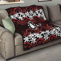 Personalised Cook Islands Atiu Enuamanu Quilt Tiare Maori Polynesian Waves Tattoo