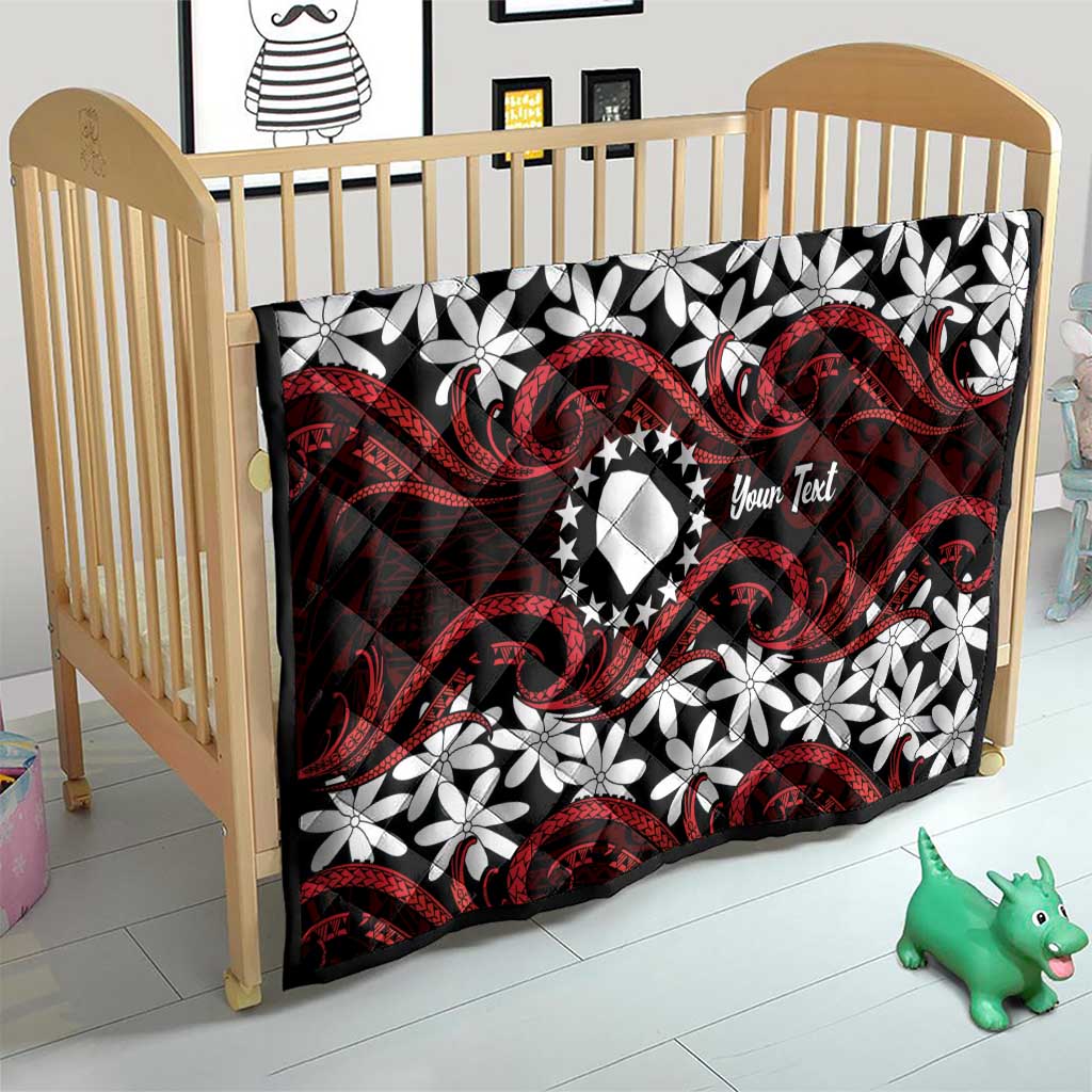 Personalised Cook Islands Atiu Enuamanu Quilt Tiare Maori Polynesian Waves Tattoo
