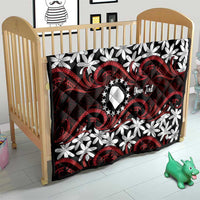Personalised Cook Islands Atiu Enuamanu Quilt Tiare Maori Polynesian Waves Tattoo