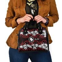 Personalised Cook Islands Atiu Enuamanu Shoulder Handbag Tiare Maori Polynesian Waves Tattoo