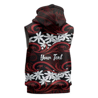 Personalised Cook Islands Atiu Enuamanu Sleeveless Hoodie Tiare Maori Polynesian Waves Tattoo LT14 - Polynesian Pride