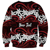 Personalised Cook Islands Atiu Enuamanu Sweatshirt Tiare Maori Polynesian Waves Tattoo LT14 - Polynesian Pride