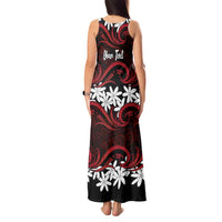 Personalised Cook Islands Atiu Enuamanu Tank Maxi Dress Tiare Maori Polynesian Waves Tattoo LT14 - Polynesian Pride