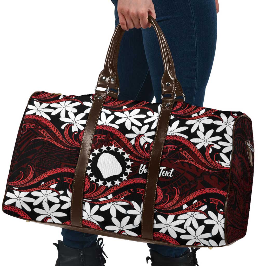 Personalised Cook Islands Atiu Enuamanu Travel Bag Tiare Maori Polynesian Waves Tattoo LT14 - Polynesian Pride