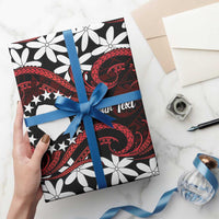Personalised Cook Islands Atiu Enuamanu Wrapping Paper Tiare Maori Polynesian Waves Tattoo