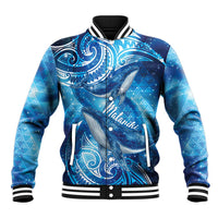 New Zealand Humpback Whale Matariki Baseball Jacket Maori New Year Taniko Niho Taniwha