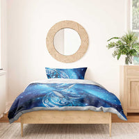 New Zealand Humpback Whale Matariki Bedding Set Maori New Year Taniko Niho Taniwha