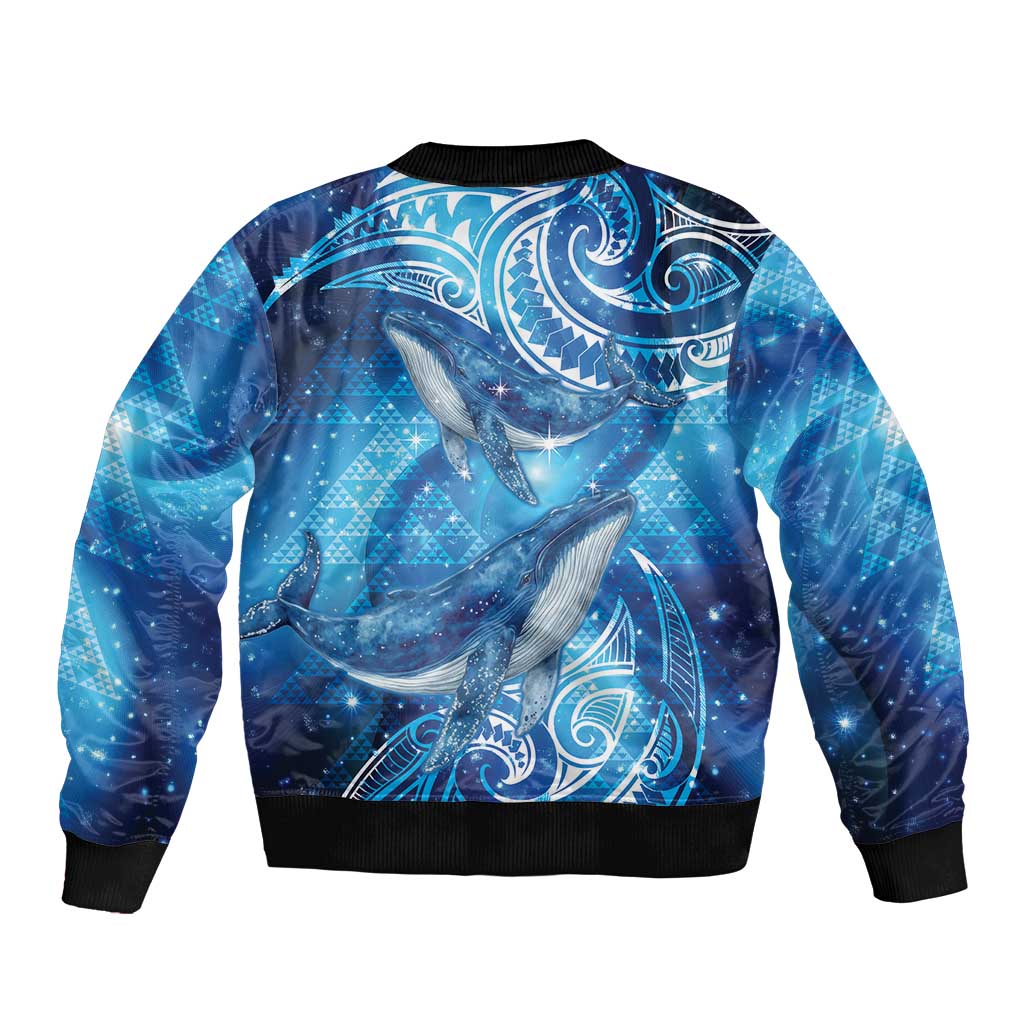 New Zealand Humpback Whale Matariki Bomber Jacket Maori New Year Taniko Niho Taniwha