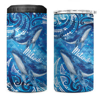 New Zealand Humpback Whale Matariki 4 in 1 Can Cooler Tumbler Maori New Year Taniko Niho Taniwha LT14 One Size: 16 oz Blue - Polynesian Pride