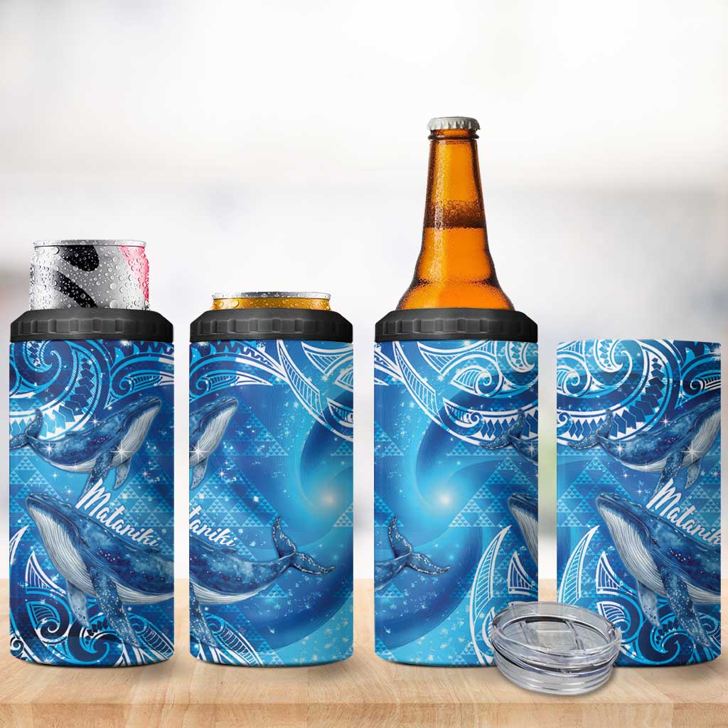 New Zealand Humpback Whale Matariki 4 in 1 Can Cooler Tumbler Maori New Year Taniko Niho Taniwha LT14 - Polynesian Pride