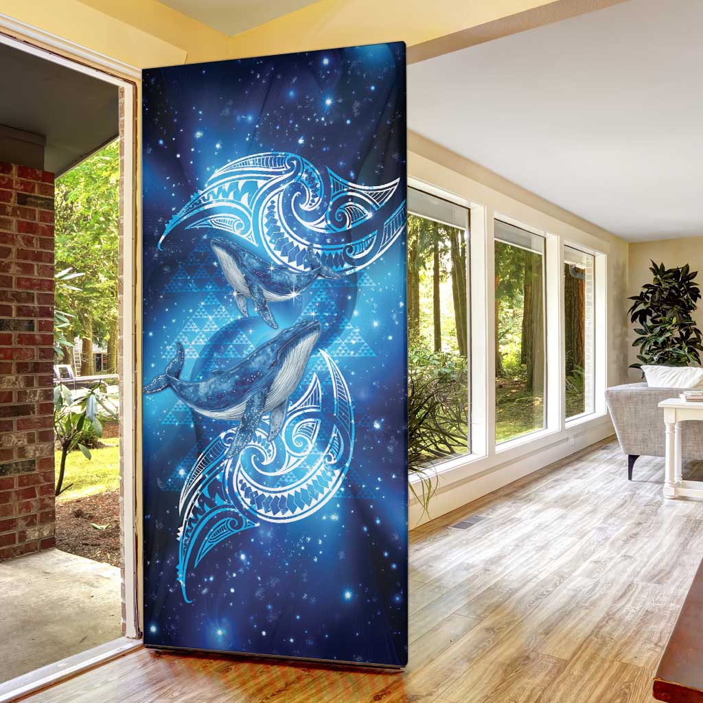 New Zealand Humpback Whale Matariki Door Cover Maori New Year Taniko Niho Taniwha LT14 - Polynesian Pride