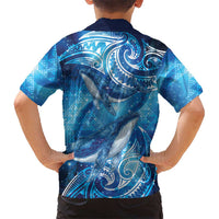 New Zealand Humpback Whale Matariki Family Matching Short Sleeve Bodycon Dress and Hawaiian Shirt Maori New Year Taniko Niho Taniwha LT14 - Polynesian Pride