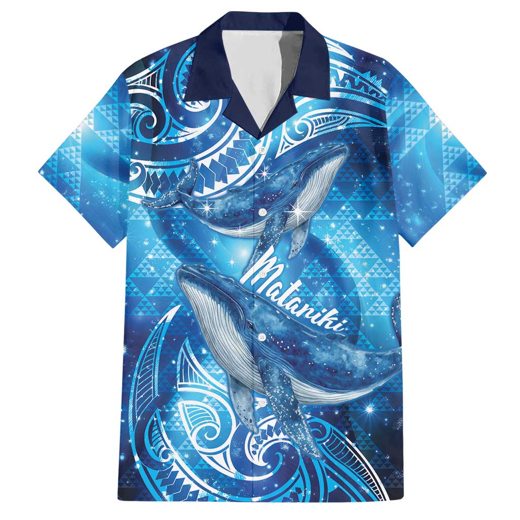 New Zealand Humpback Whale Matariki Hawaiian Shirt Maori New Year Taniko Niho Taniwha LT14 Blue - Polynesian Pride