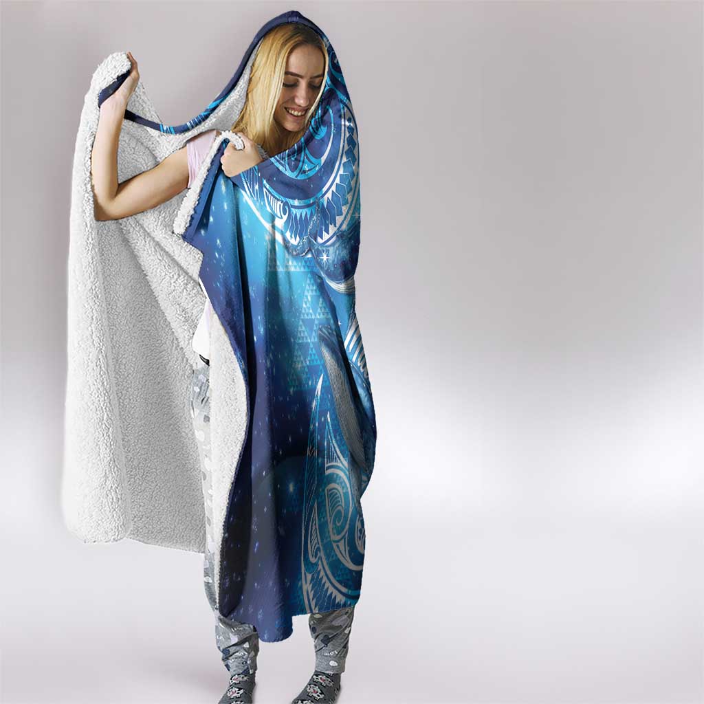 New Zealand Humpback Whale Matariki Hooded Blanket Maori New Year Taniko Niho Taniwha LT14 - Polynesian Pride
