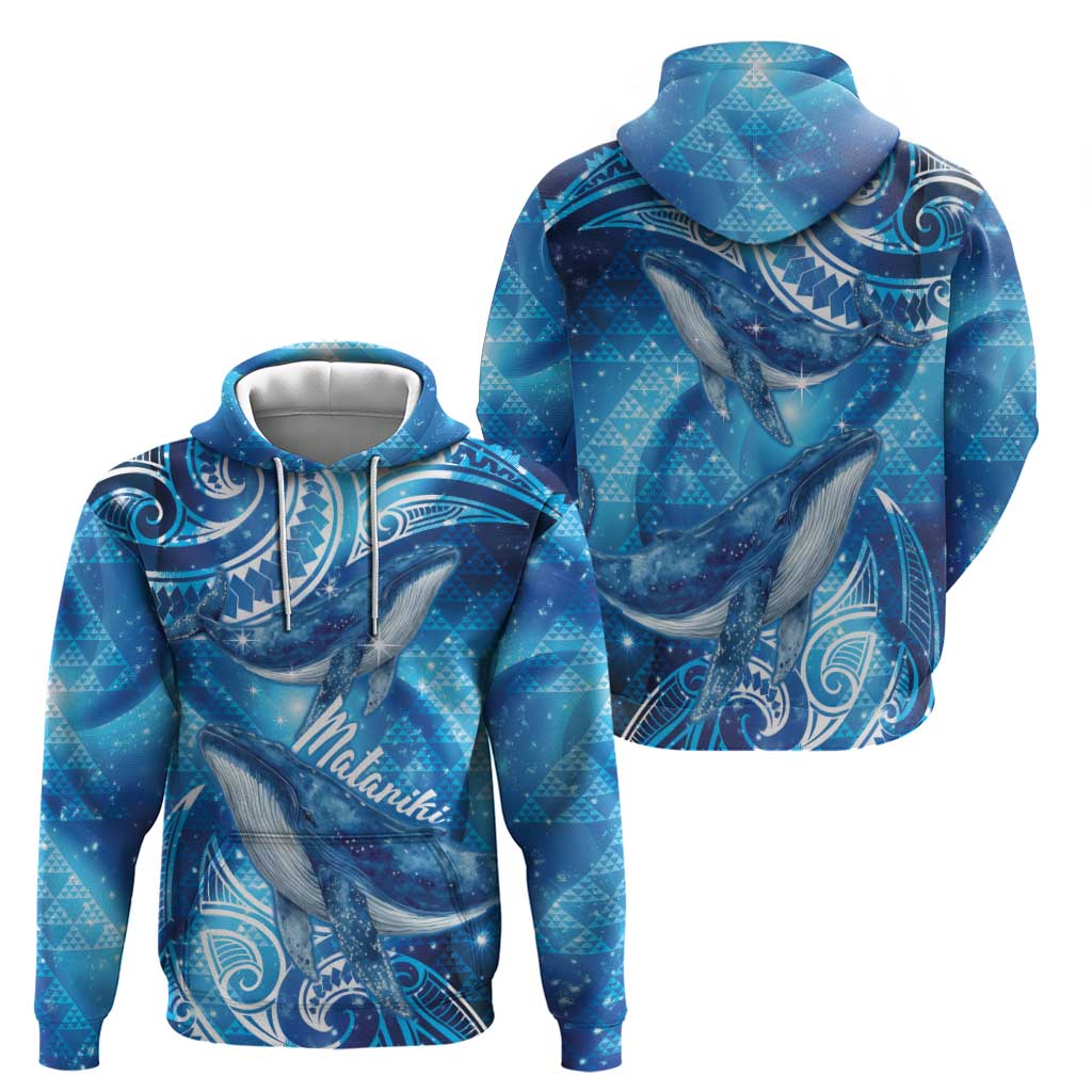 New Zealand Humpback Whale Matariki Hoodie Maori New Year Taniko Niho Taniwha LT14 - Polynesian Pride