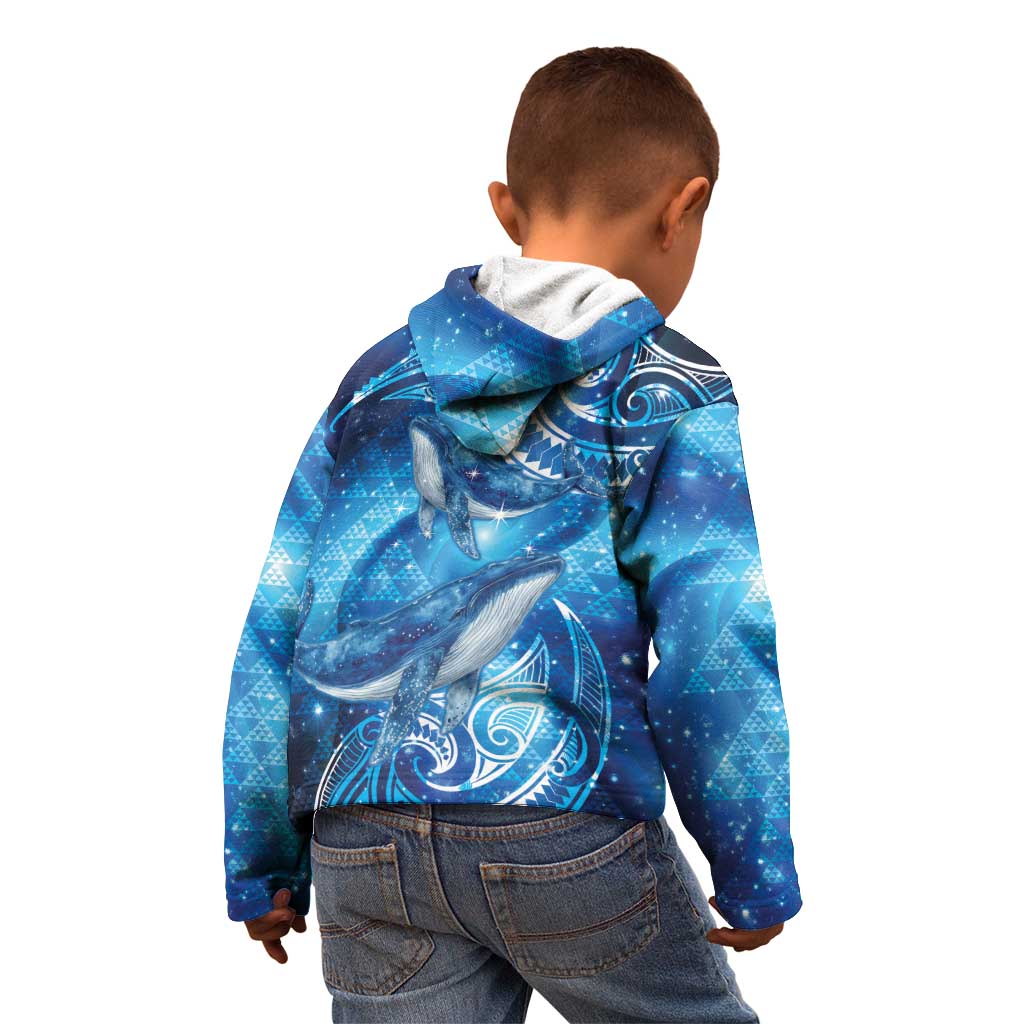 New Zealand Humpback Whale Matariki Kid Hoodie Maori New Year Taniko Niho Taniwha LT14 - Polynesian Pride