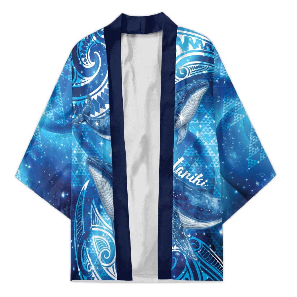 New Zealand Humpback Whale Matariki Kimono Maori New Year Taniko Niho Taniwha LT14 Unisex Blue - Polynesian Pride