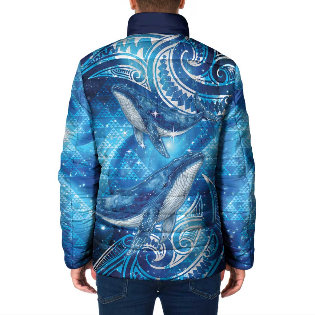 New Zealand Humpback Whale Matariki Padded Jacket Maori New Year Taniko Niho Taniwha