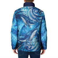 New Zealand Humpback Whale Matariki Padded Jacket Maori New Year Taniko Niho Taniwha