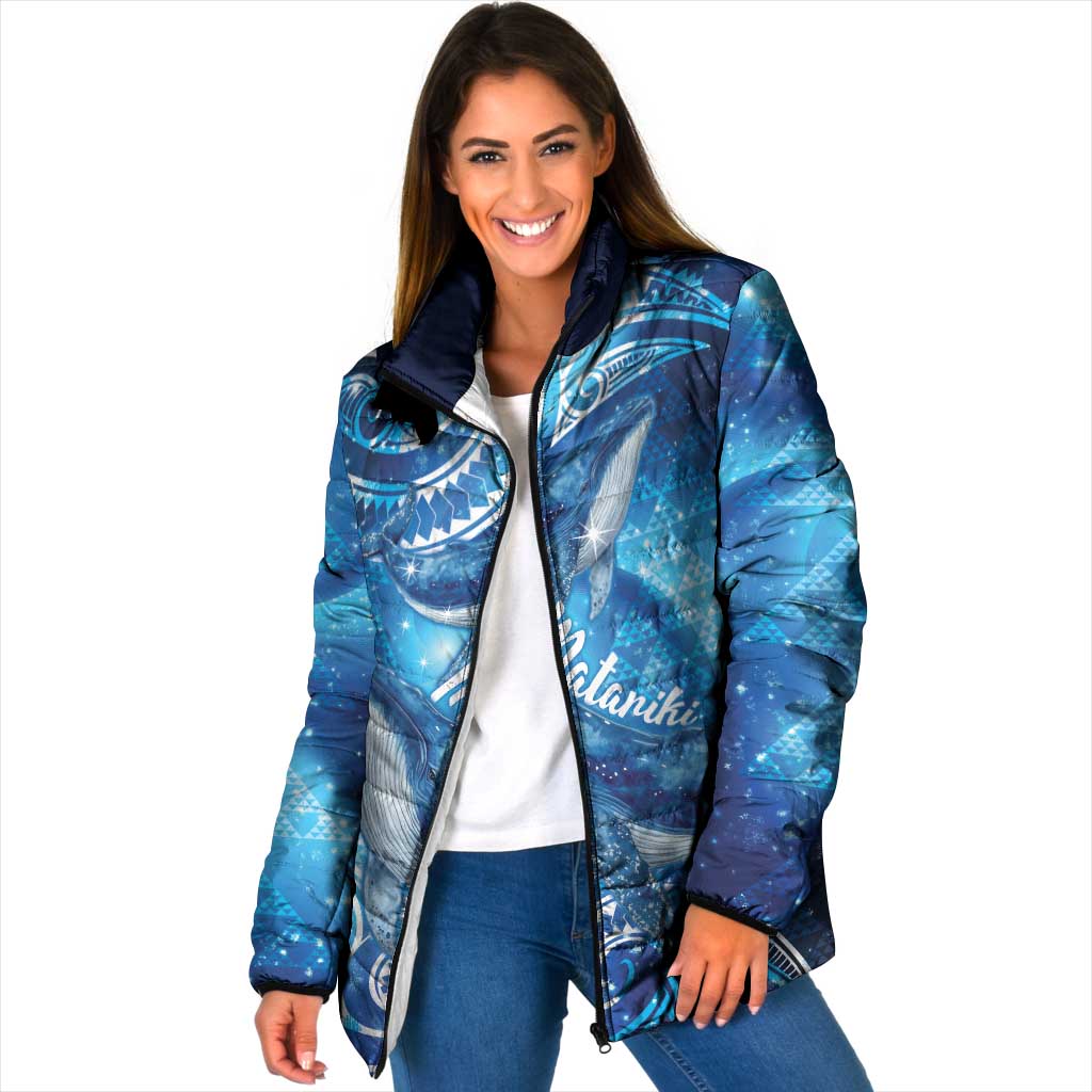 New Zealand Humpback Whale Matariki Padded Jacket Maori New Year Taniko Niho Taniwha