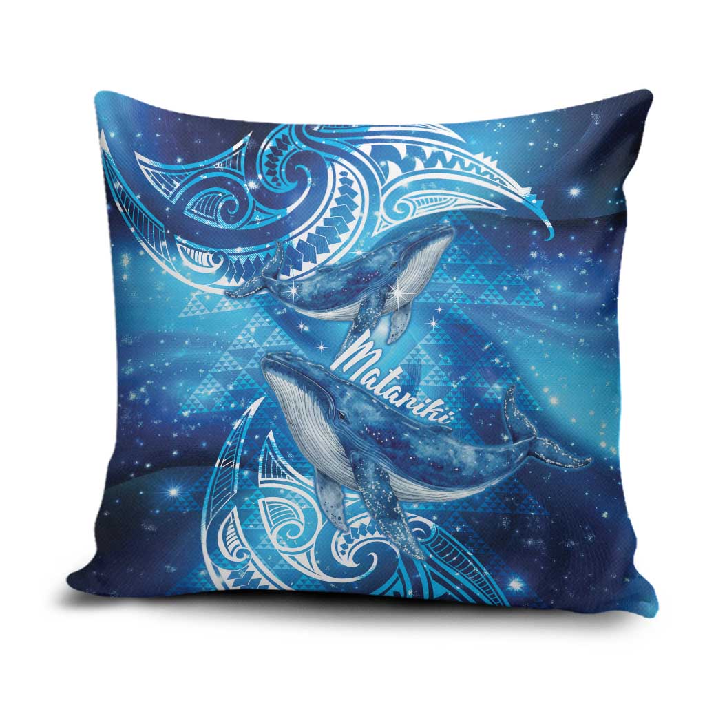 New Zealand Humpback Whale Matariki Pillow Cover Maori New Year Taniko Niho Taniwha